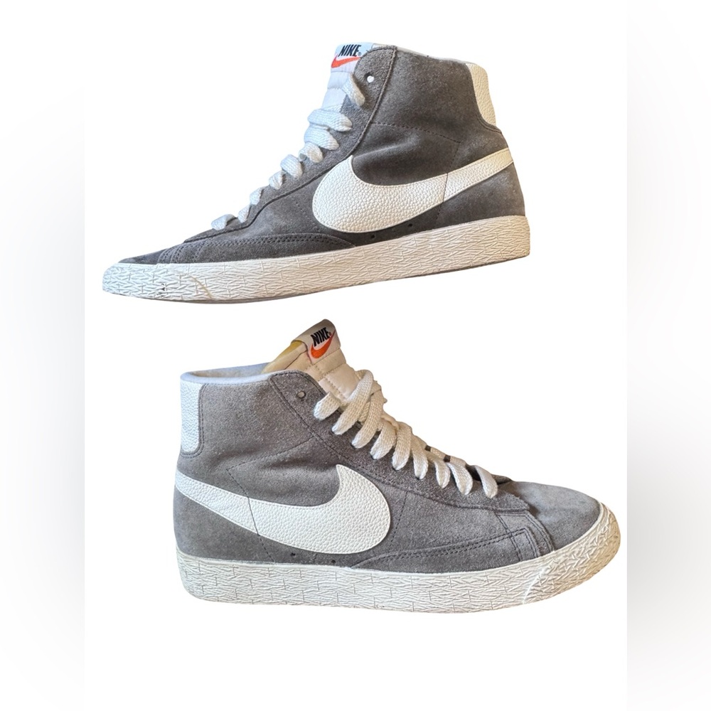 Nike Blazer Mid Vintage Gray Suede White Swoosh High Top Men’s 9